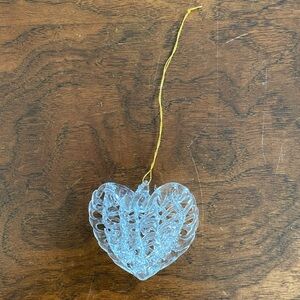 Lacy Glass Heart Ornament Vintage Crystal Valentine